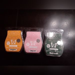 Scentsy Wax Bars Sweet Orange & Evergreen, Gimme Candy, andStrawberry Lemon Cake
